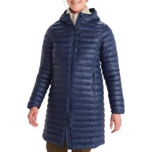 MARMOT Women’s Echo Featherless Long Jacket – Lightweight, Hooded, Down-alternative Insulated Jacket(Arctic Navy Shiny – Latest Collection)