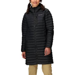 MARMOT Women’s Echo Featherless Long Jacket – Lightweight, Hooded, Down-alternative Insulated Jacket(Black Shiny – Latest Collection)
