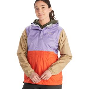 MARMOT Women’s Precip Eco Waterproof Anorak Rain Jacket – Breathable, Lightweight, Packable Pullover Raincoat(Red Sun/Paisley Purple/Shetland)