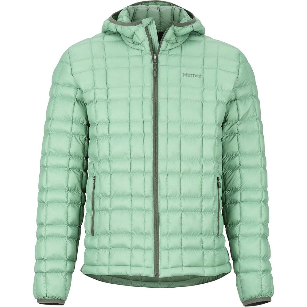 imageMARMOT Mens Featherless Hoody  Lightweight DownAlternative Puffer Jacket with HoodPond Green
