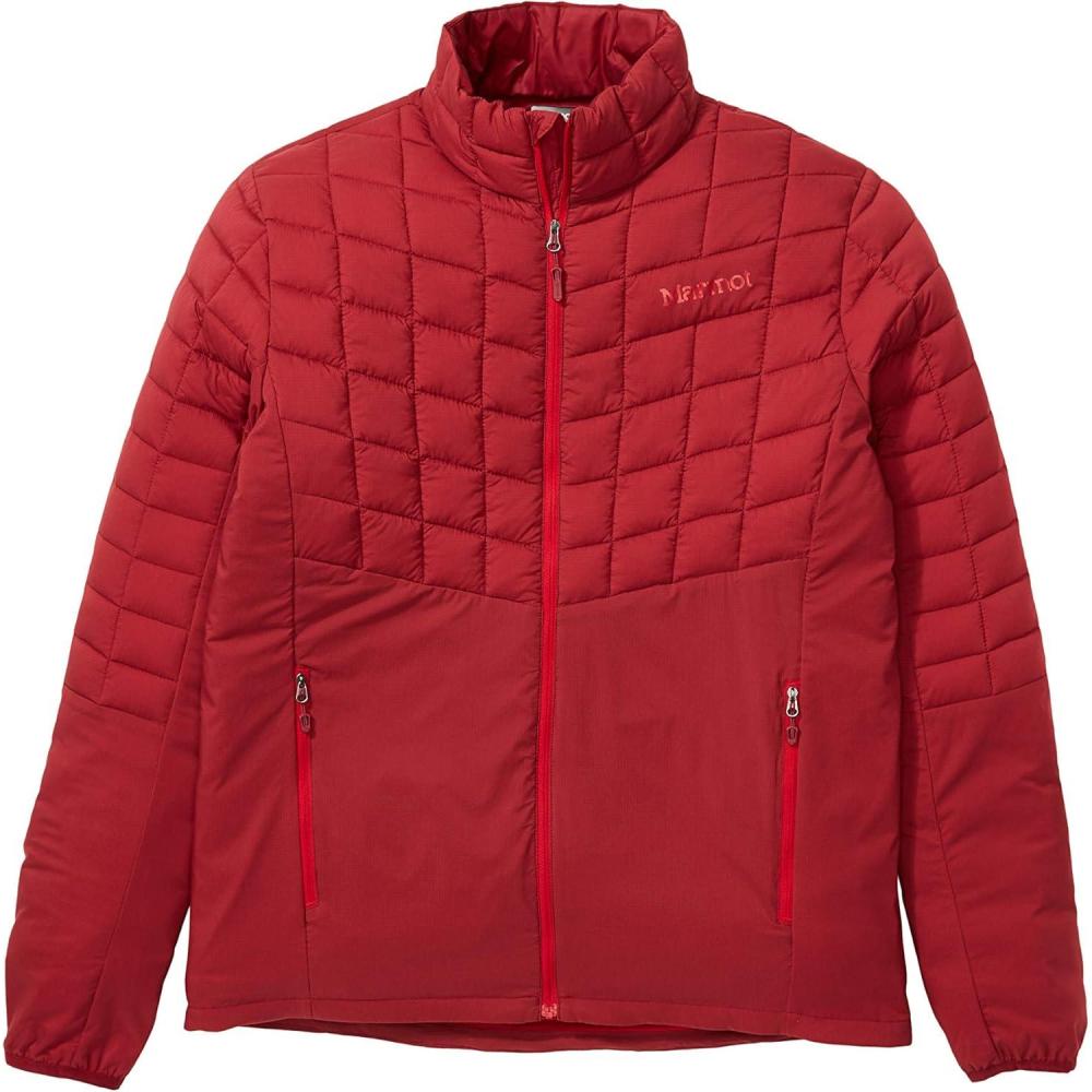 imageMARMOT Mens Featherless Hybrid Jacket  DownAlternative Puffer LayerBrick