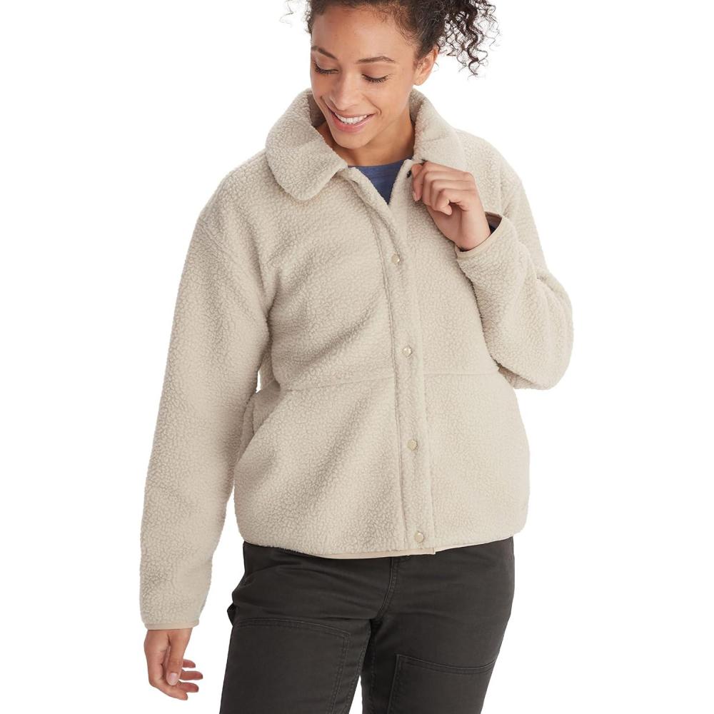 imageMARMOT Womens Aros Fleece Jacket Button ClosureSandbar
