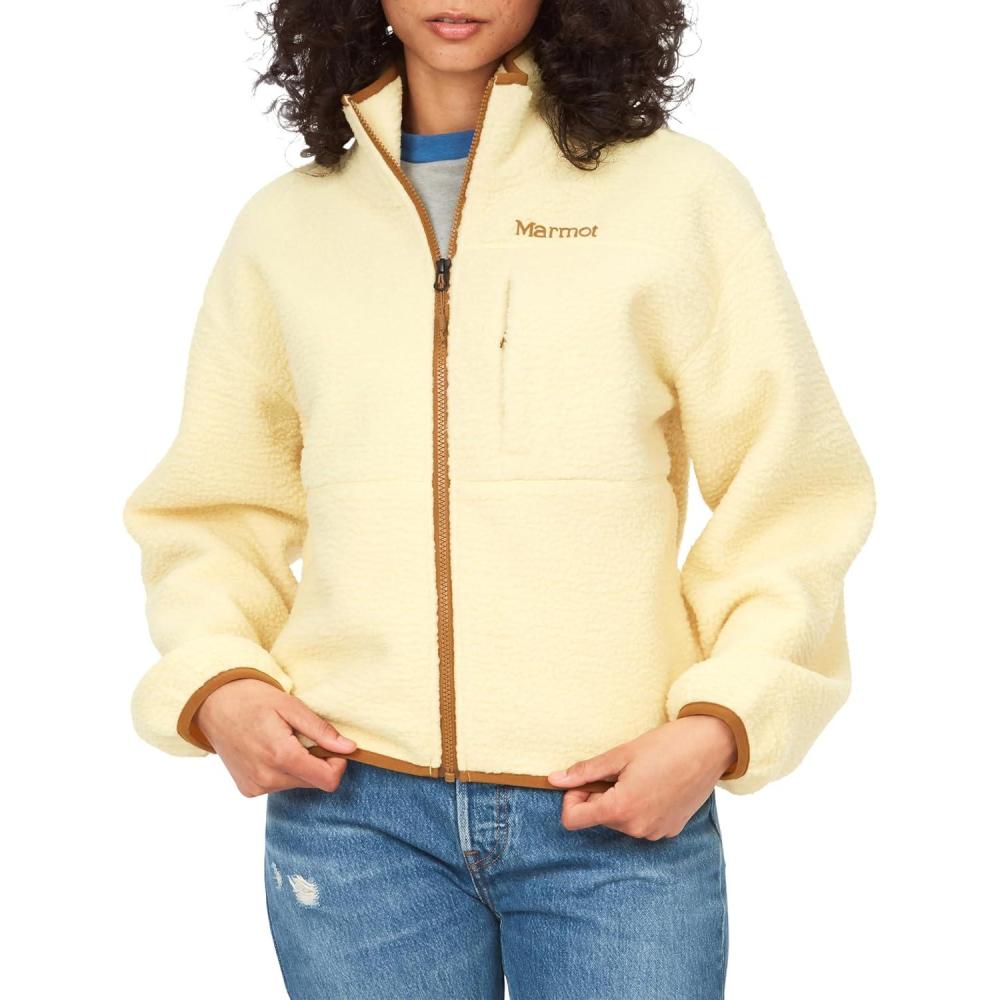 imageMARMOT Womens Aros FullZip Jacket  Sherpa Fleece with Retro StyleWheat