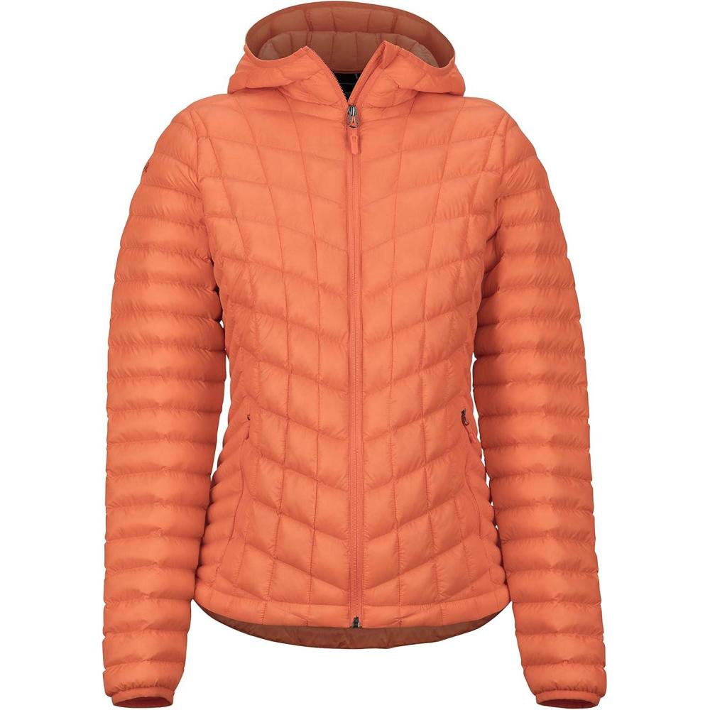 imageMARMOT Womens Featherless Hoody  Lightweight DownAlternative Puffer Jacket with HoodNasturtium