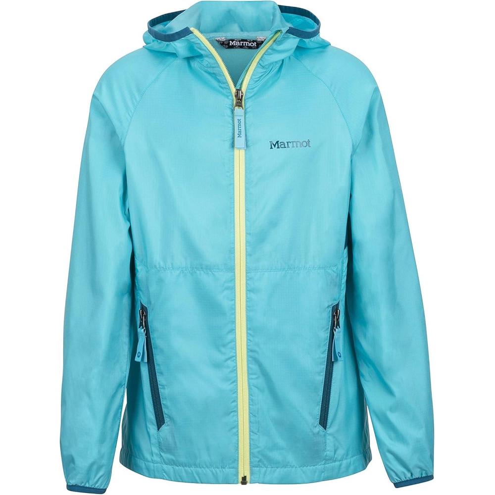 imageMARMOT girls Ether Lightweight Hooded Windbreaker JacketLight Aqua