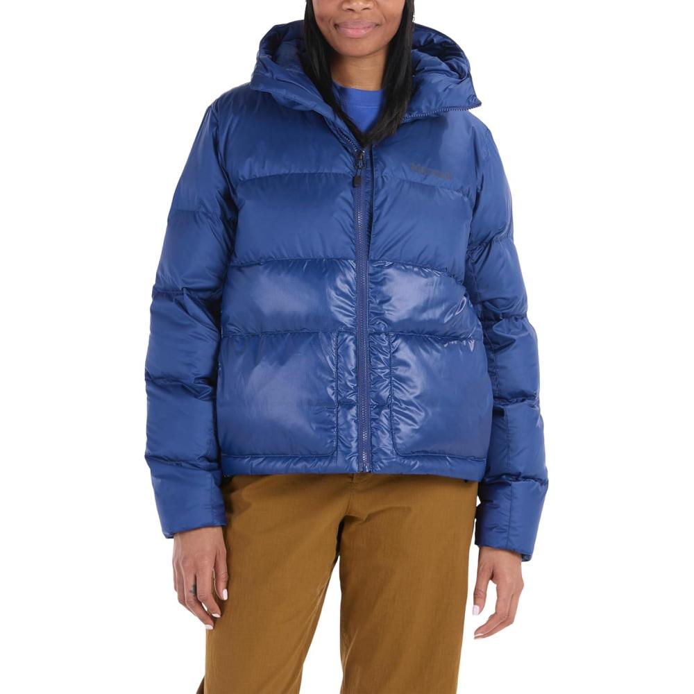 imageMARMOT womens Womens Guides Down Puffer Jacket With Hood 700fill InsulatedTwilight Blue