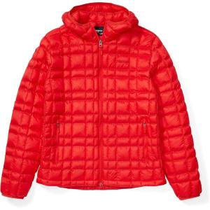 MARMOT Men’s Featherless Hoody – Lightweight Down-Alternative Puffer Jacket with Hood(Team Red)