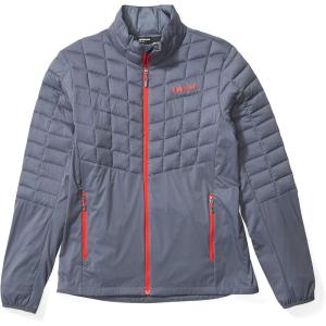 MARMOT Men’s Featherless Hybrid Jacket – Down-Alternative Puffer Layer(Steel Onlyx/Victory Red)