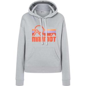 MARMOT Women’s Coastal Hoody – Hooded Sweatshirt with Screen Printed Graphic, Jersey Lined Hood and Kangaroo Pocket(Sleet Heather)