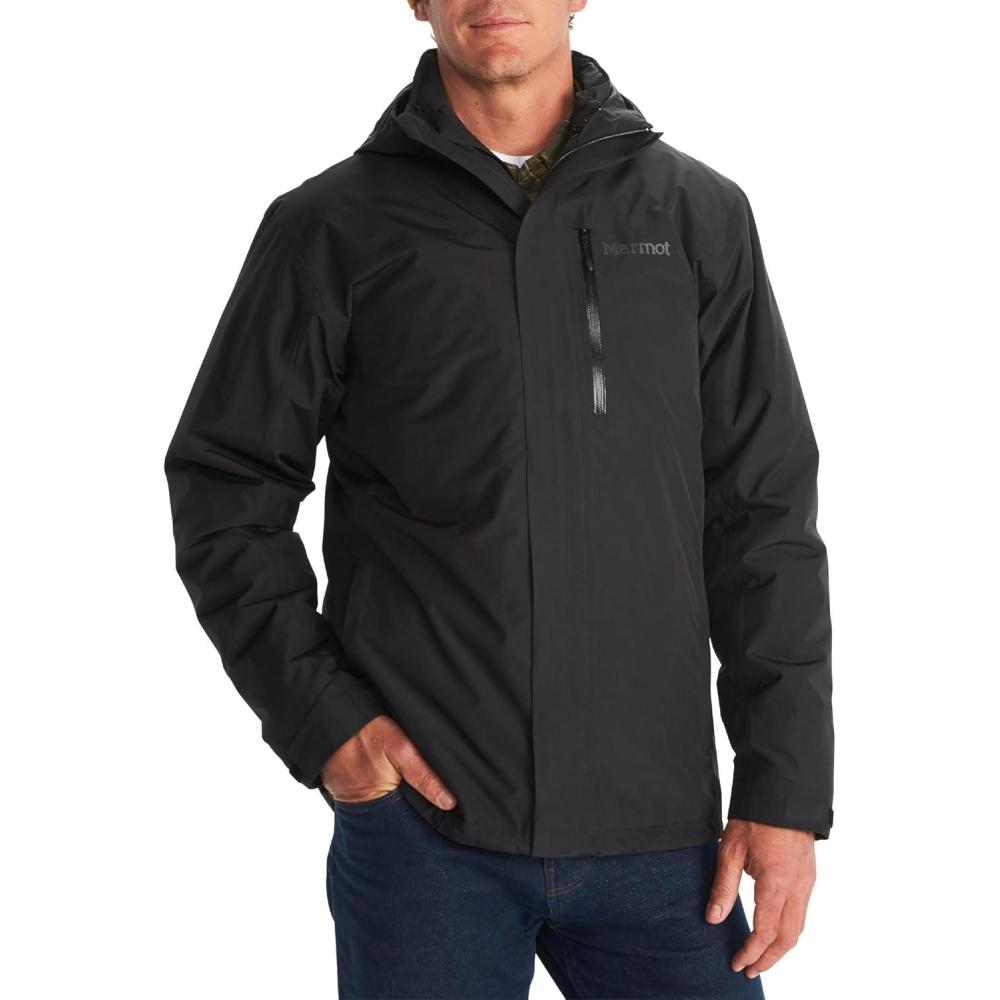 imageMARMOT Mens Ramble 3in1 Component Jacket  Recycled Waterproof Shell with Hood and Removable Insulated Thermal R LinerBlack  Latest Collection