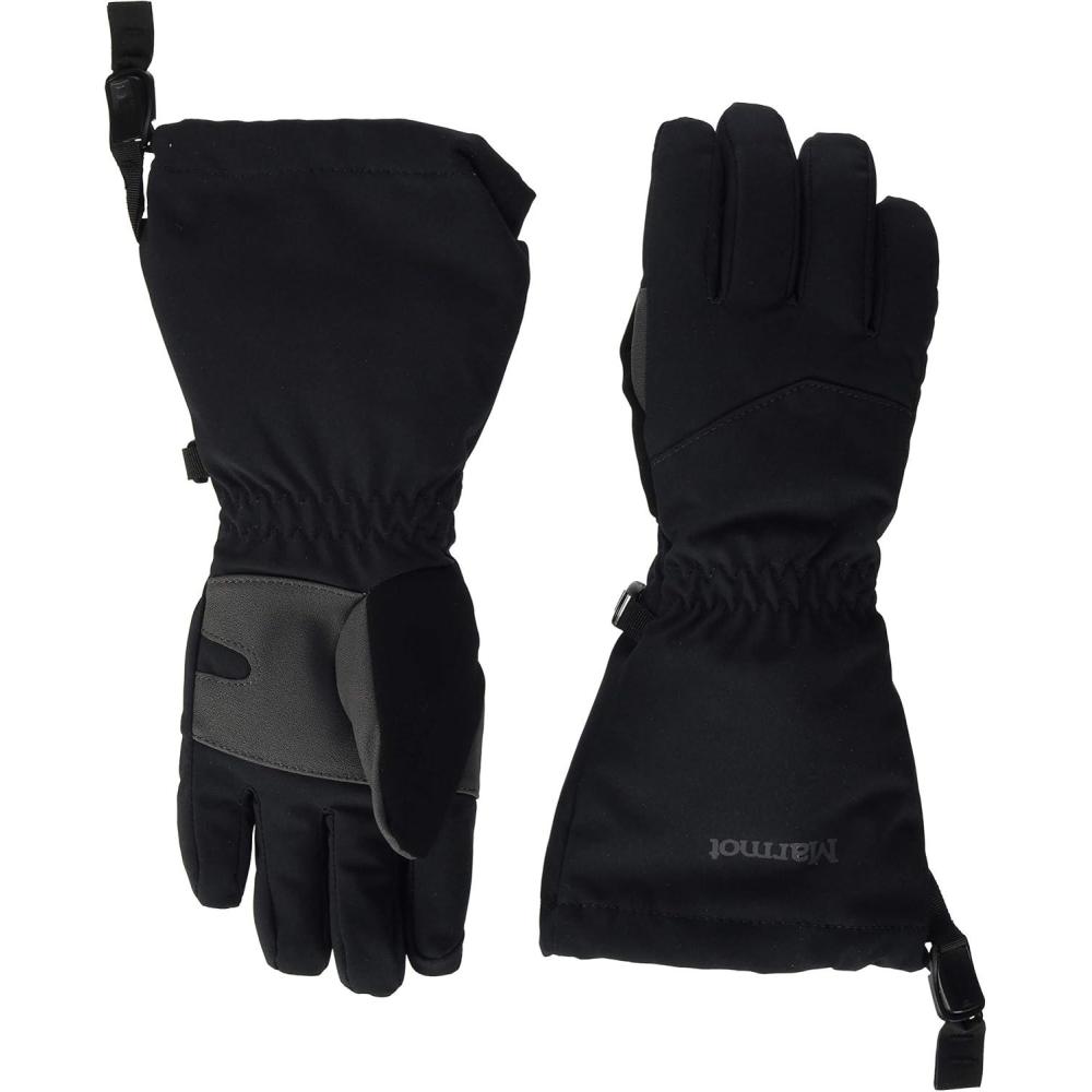 imageMARMOT Teens Glade Winter Glove  Insulated Durable Waterproof with Fleece Lining Reinforced Palms and Extended GauntletBlack