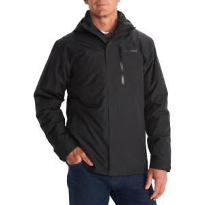 MARMOT Men’s Ramble 3-in-1 Component Jacket – Recycled Waterproof Shell with Hood and Removable Insulated Thermal R Liner(Black – Latest Collection)