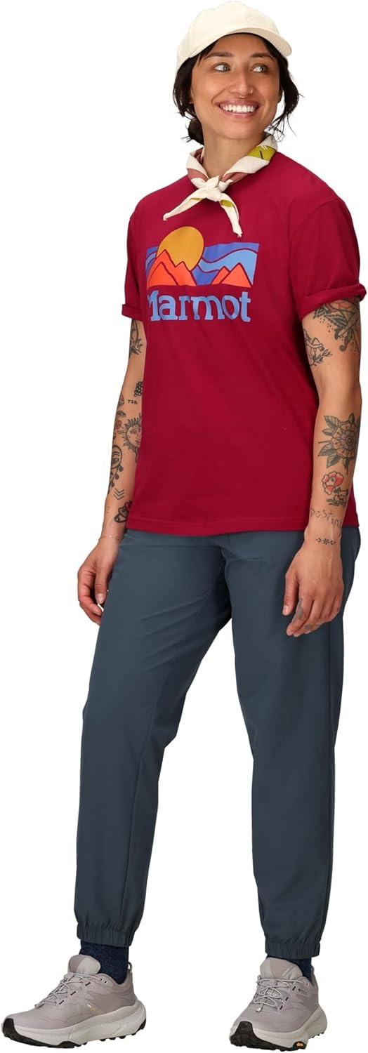 imageMarmot Womens Womens Coastal Short Sleeve TShirtRed Mulberry