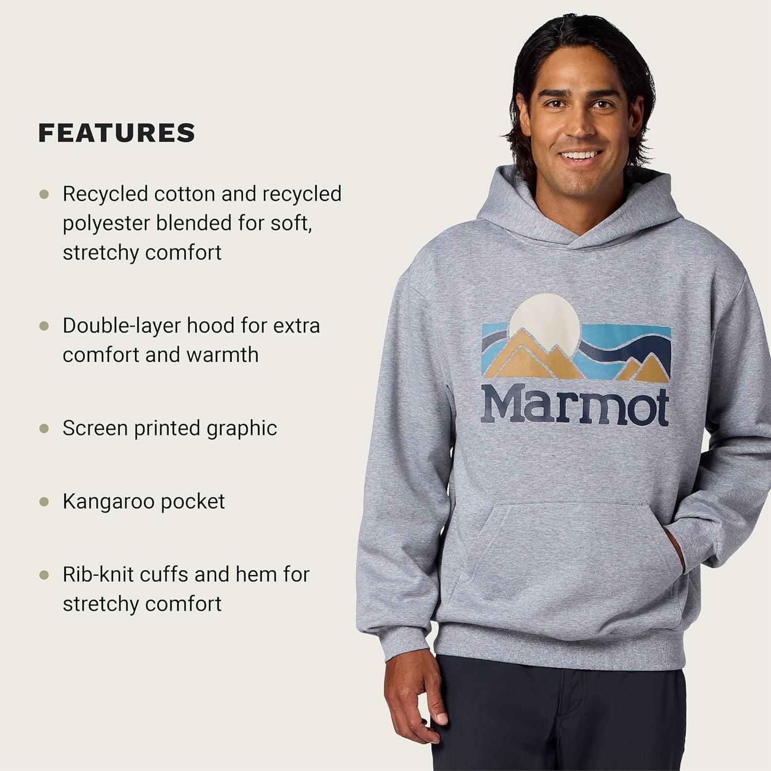 imageMARMOT Mens Coastal Logo HoodyGrey Heather