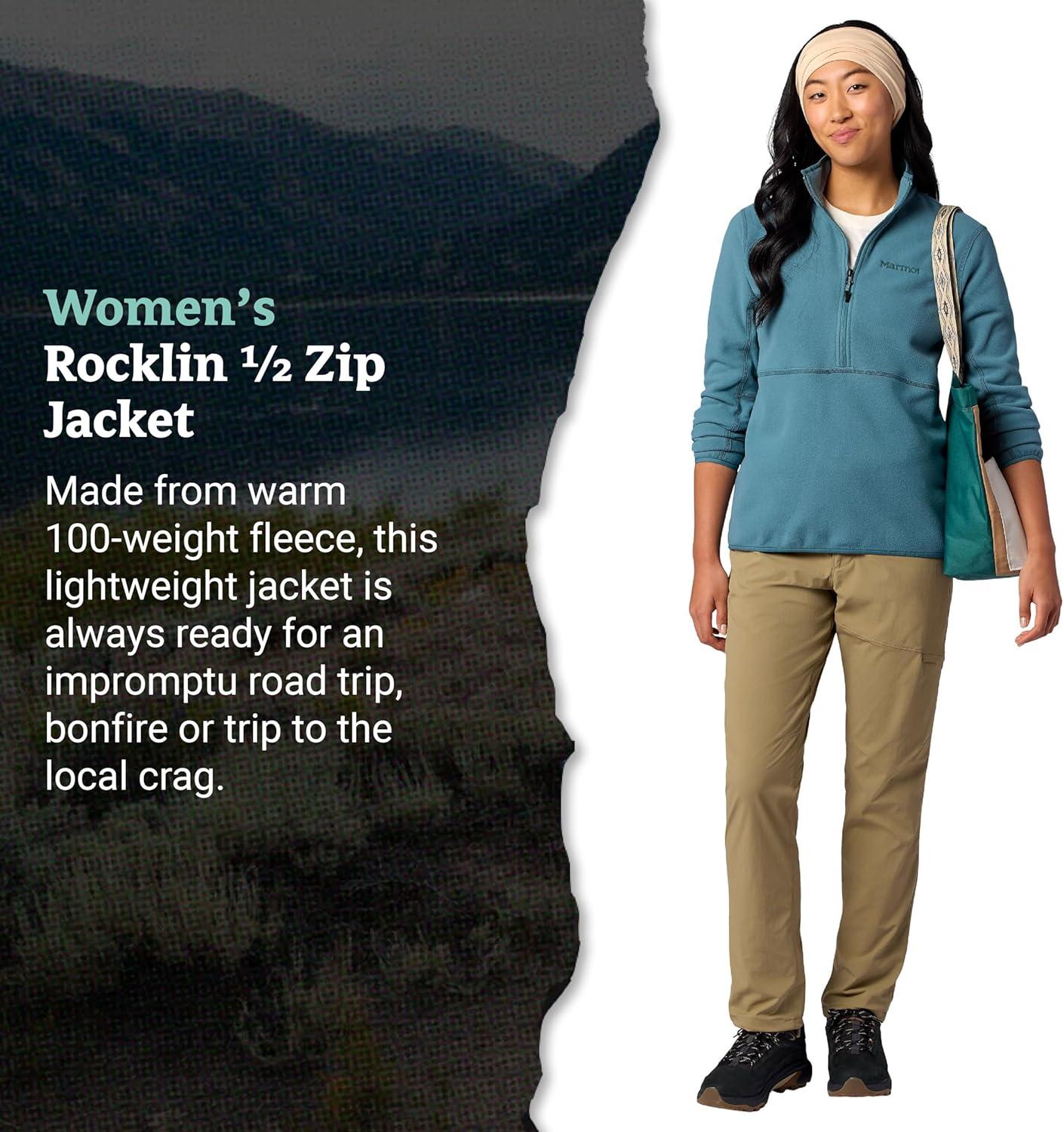 imageMARMOT Womens Rocklin 12 Zip Jacket Classic Warm Lightweight 100Weight Fleece LayerSeafloor