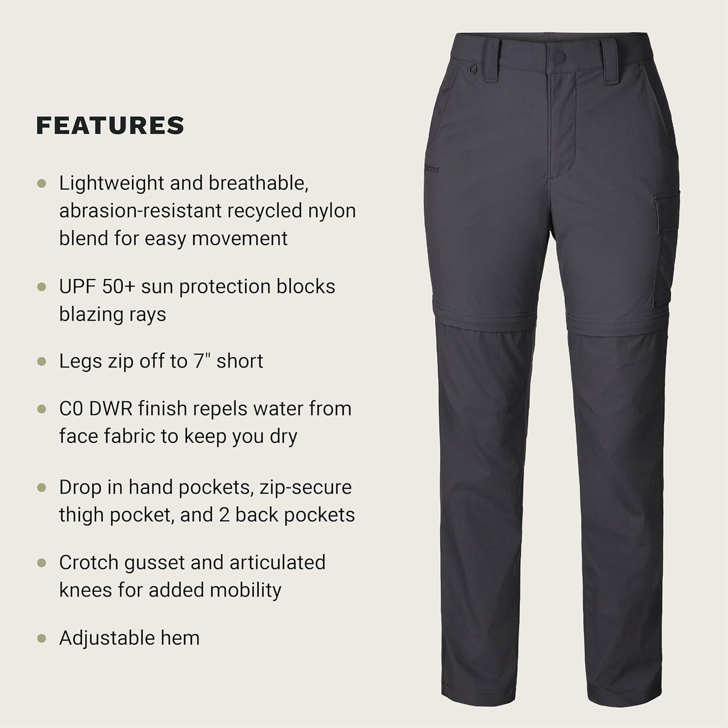imageMARMOT Womens Womens Trailway Convertible PantDark Steel