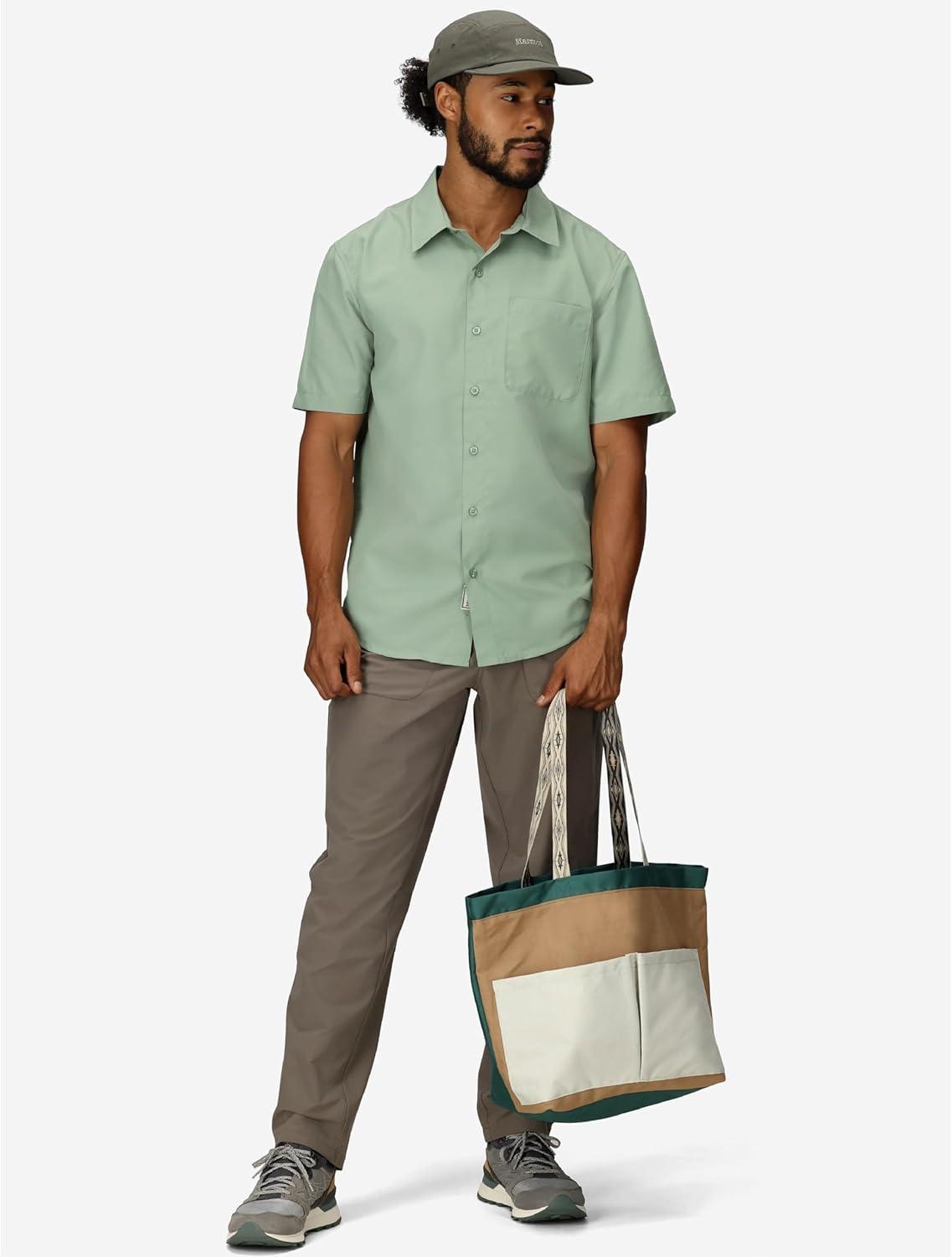 imageMarmot Mens Airexchange UPF 40 Short Sleeve ShirtAgate Green