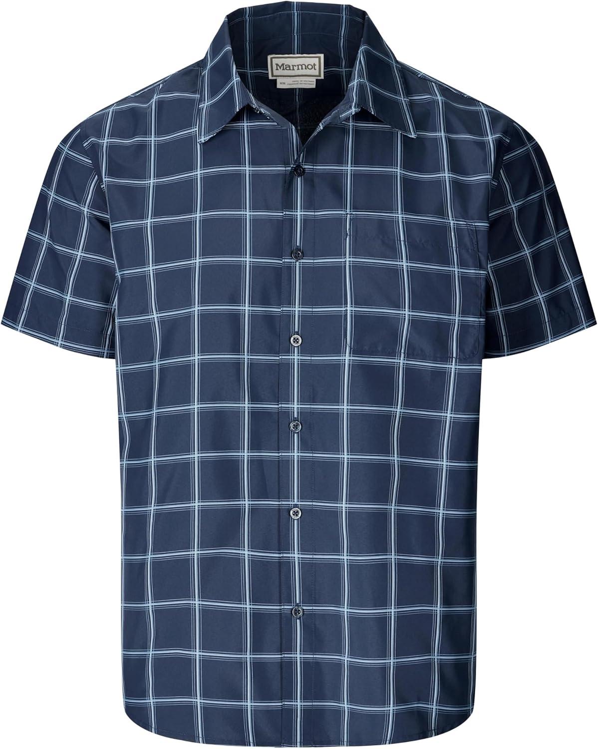 imageMarmot Mens Airexchange UPF 40 Short Sleeve ShirtNightfall Off the Grid Plaid
