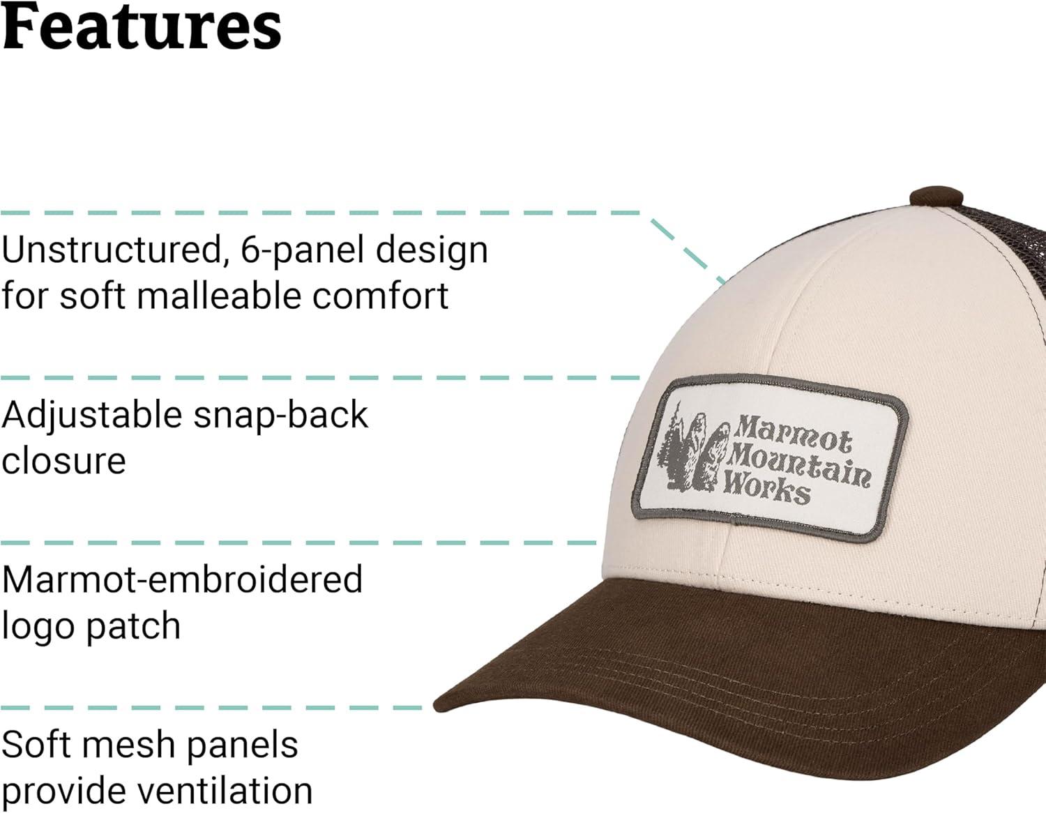 imageMarmot UnisexAdult Retro Trucker HatBirch Bark