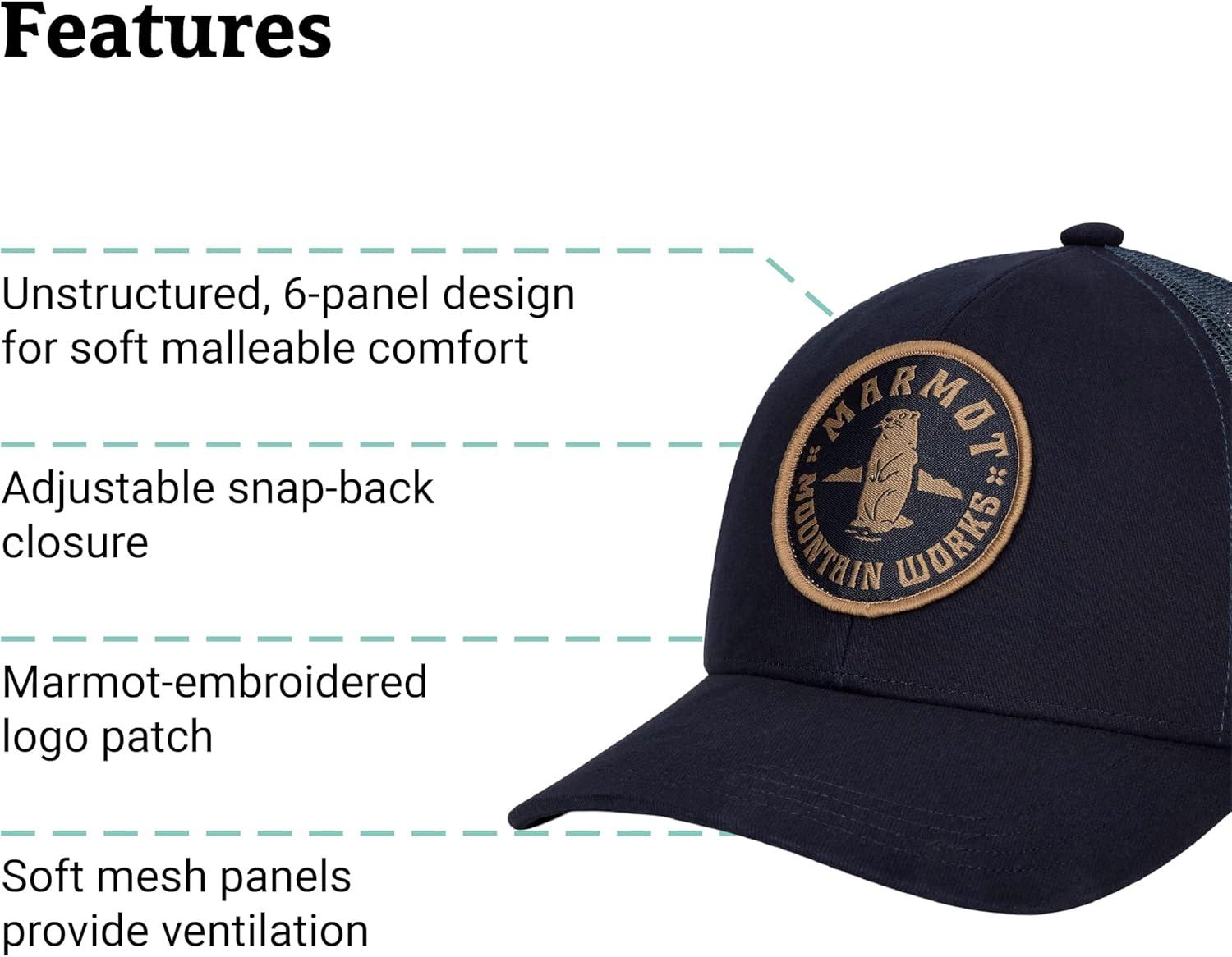 imageMarmot UnisexAdult Retro Trucker HatNightfall Navy