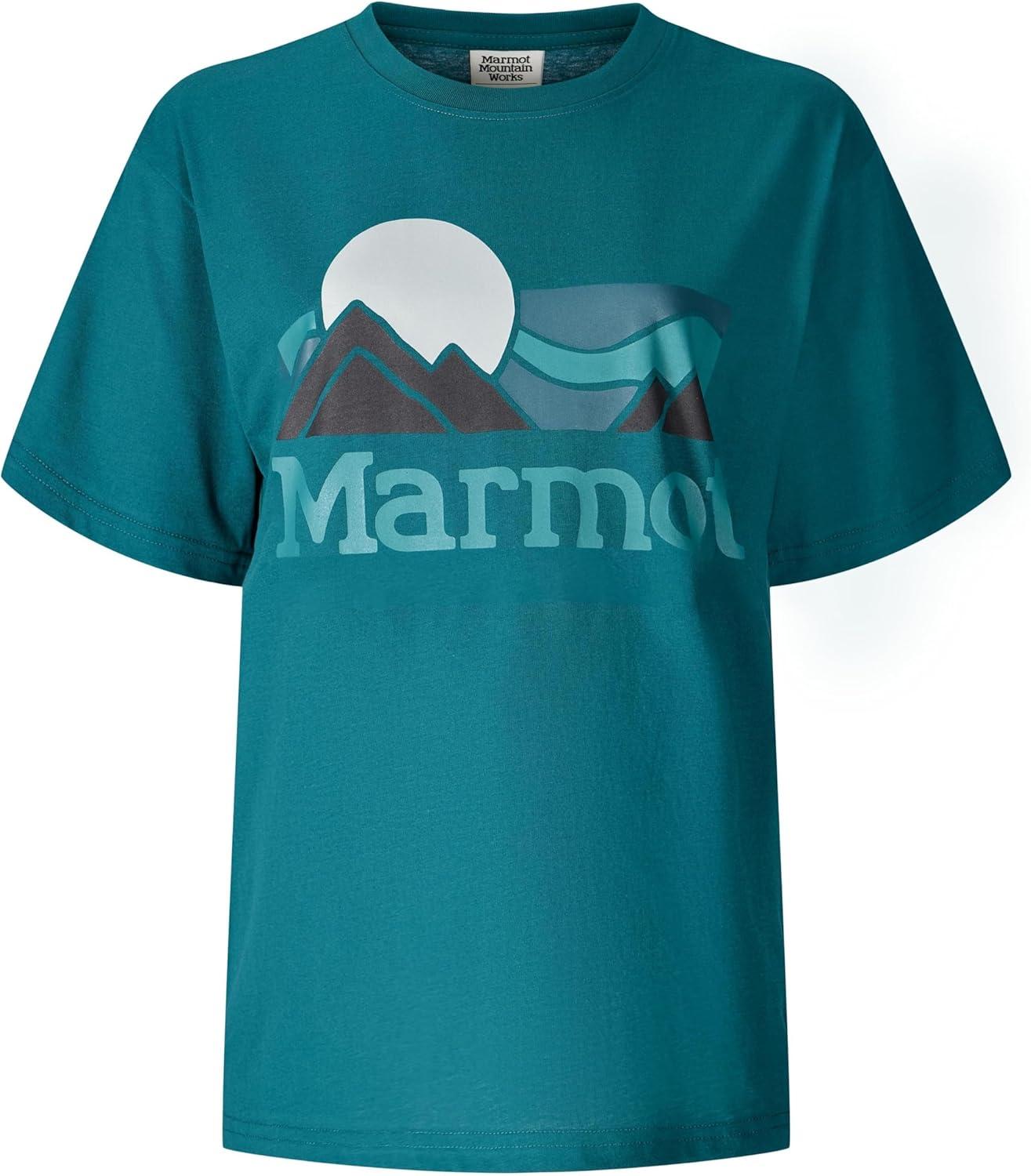 imageMarmot Womens Womens Coastal Logo Short Sleeve TShirtEmerald Blue