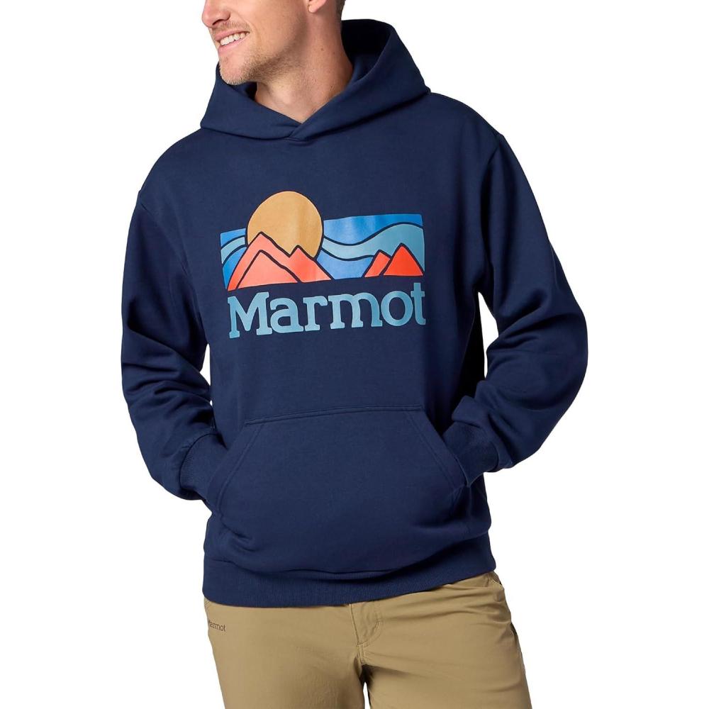 imageMARMOT Mens Coastal Logo HoodyNightfall Navy