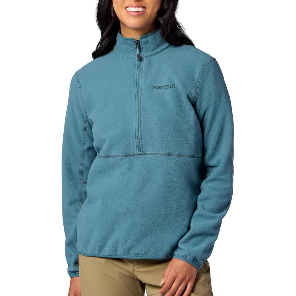 imageMARMOT Womens Rocklin 12 Zip Jacket  Classic Warm Lightweight 100Weight Fleece LayerSeafloor
