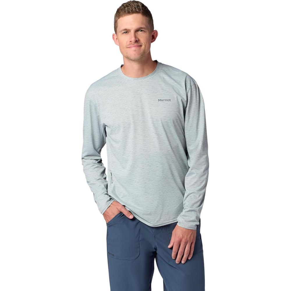 imageMARMOT mens Airexchange Upf 50 Crew Long SleeveBoulder Crack Frequency