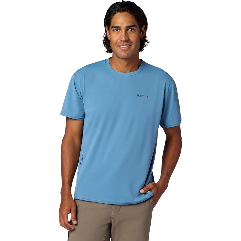imageMarmot Mens Air Exchange UPF 50 Short Sleeve Crew Neck ShirtSummer Storm
