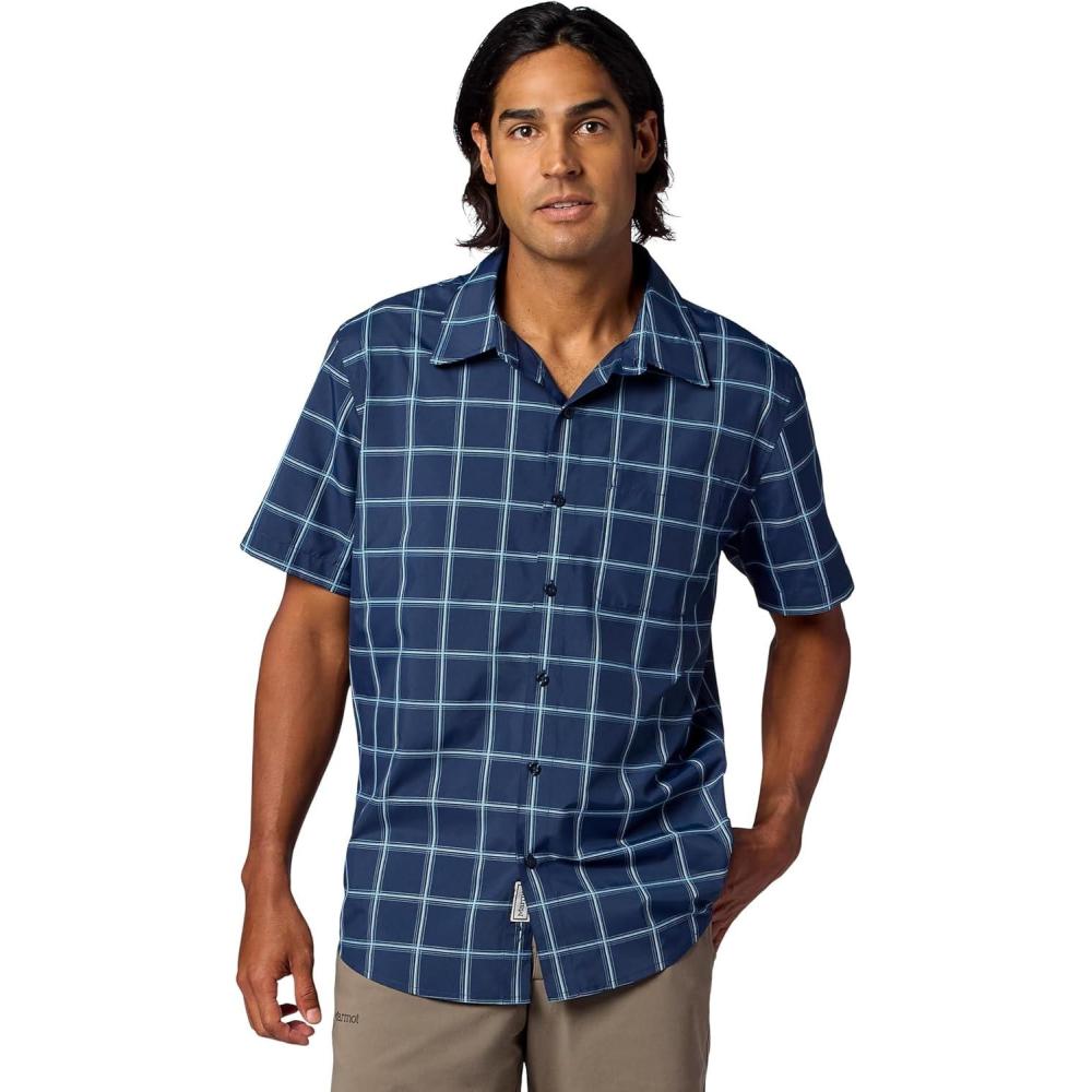 imageMarmot Mens Airexchange UPF 40 Short Sleeve ShirtNightfall Off the Grid Plaid