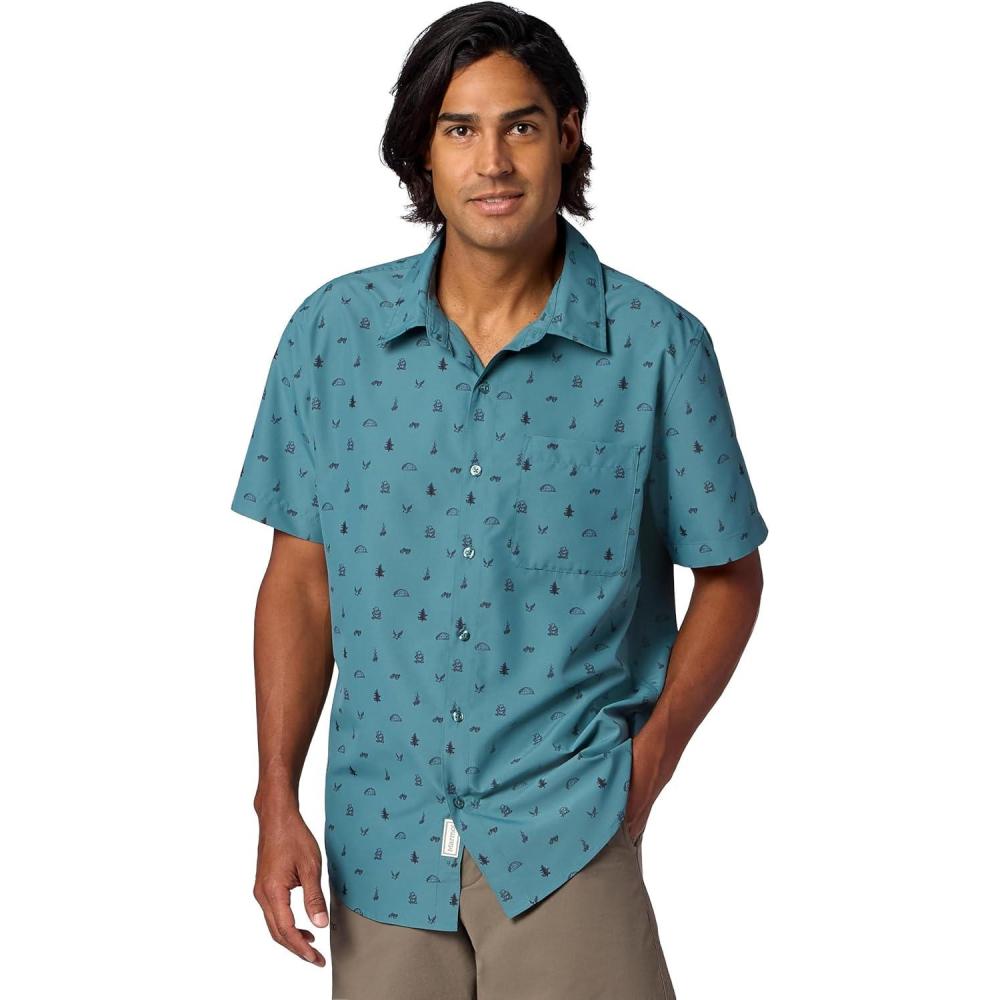imageMarmot Mens Airexchange UPF 40 Short Sleeve ShirtSeafloor Camping Trip