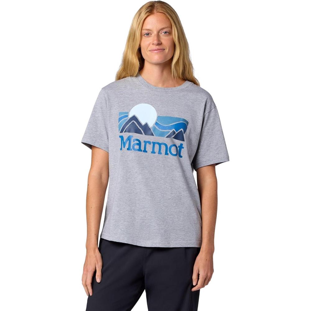 imageMarmot Womens Womens Coastal Logo Short Sleeve TShirtGrey Heather