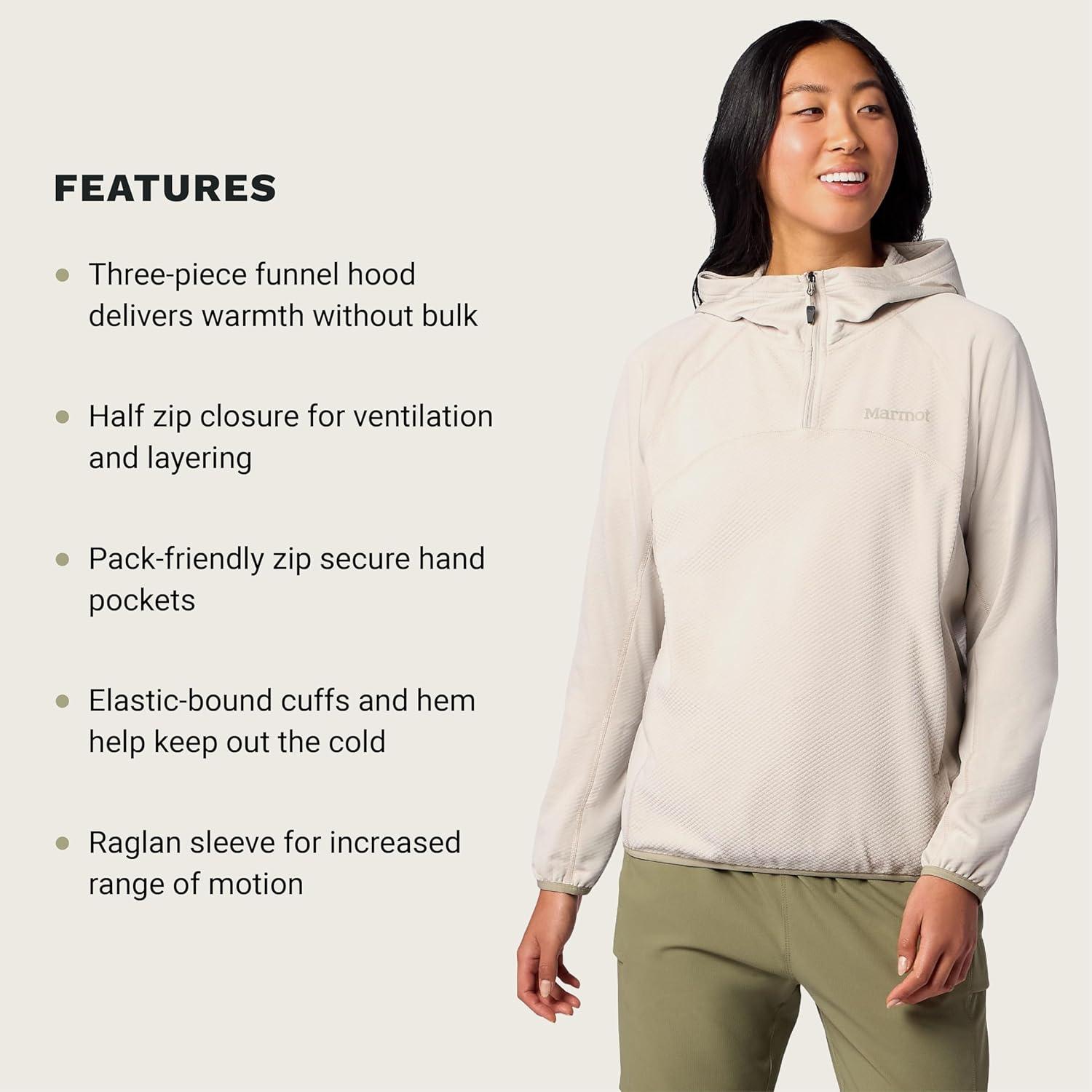 imageMARMOT Womens Womens Rockbound Fleece HoodyBirch Bark