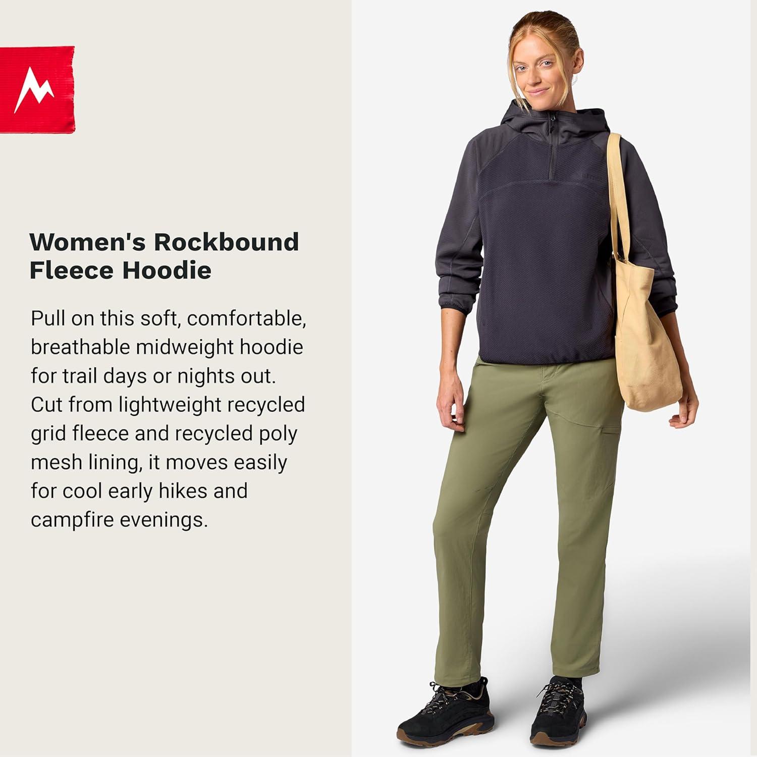imageMARMOT Womens Womens Rockbound Fleece HoodyBlackened