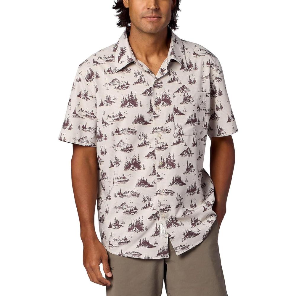 imageMARMOT Mens Airexchange Short Sleeve ShirtBirch Bark Lake Side Campout