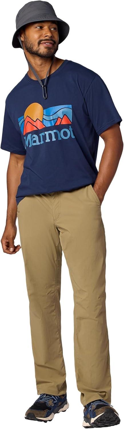imageMARMOT Mens Coastal ShortSleeve TShirt Screen Printed Graphic on Soft Breathable EcoFriendly CottonPoly BlendNightfall Navy