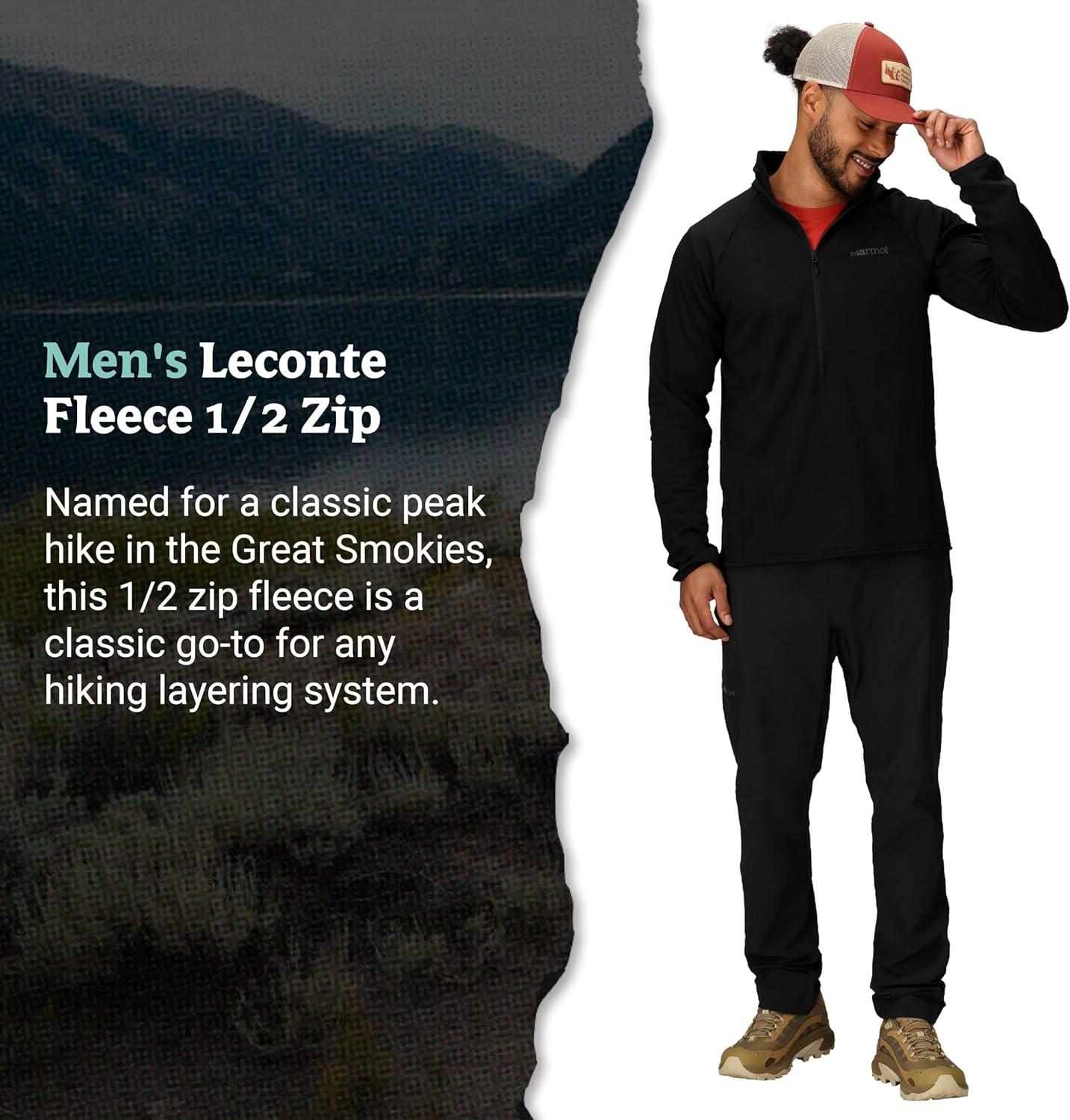 imageMARMOT Mens Leconte Fleece 12 Zip Pullover JacketBlack