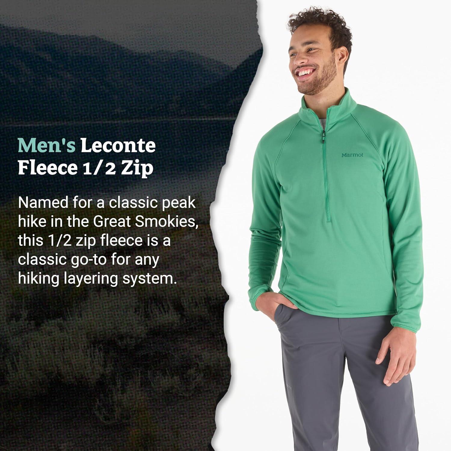 imageMARMOT Mens Leconte Fleece 12 Zip Pullover JacketClover