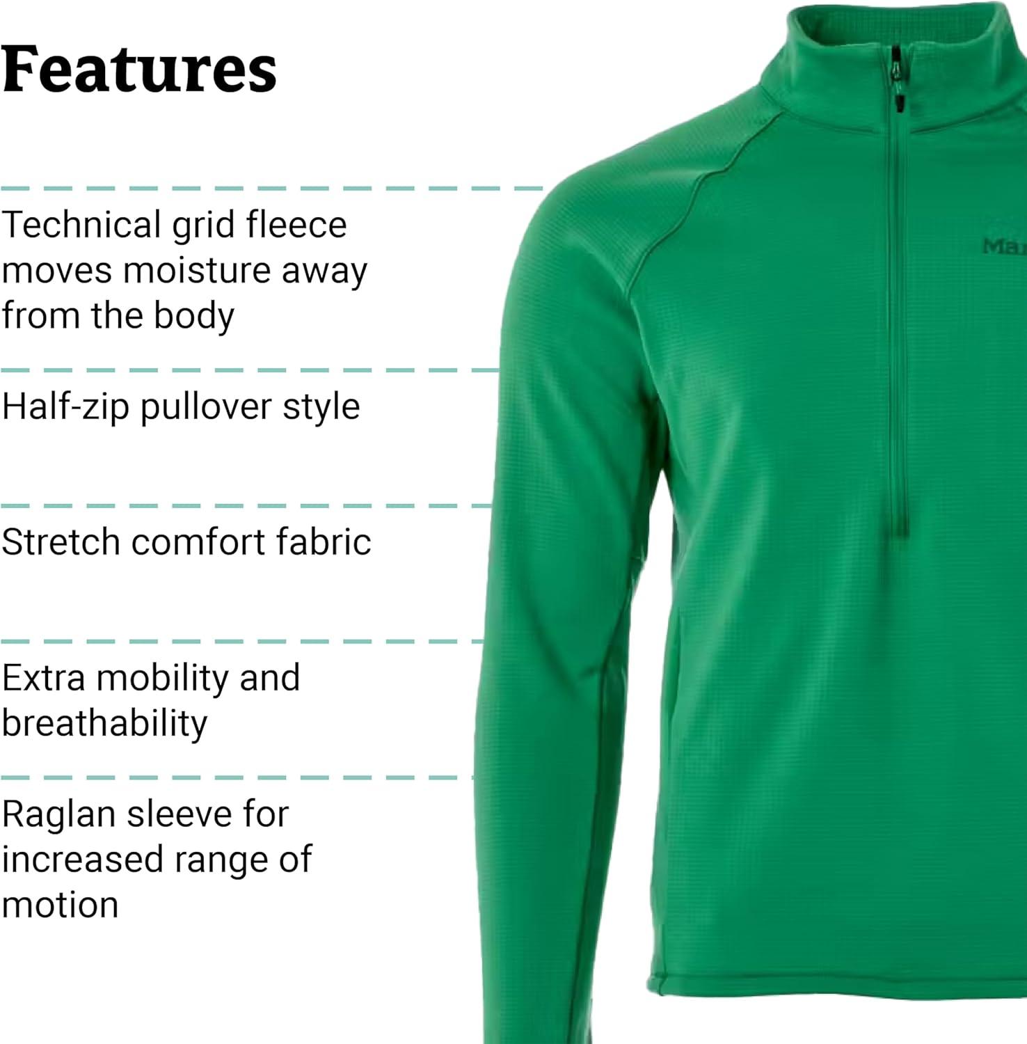 imageMARMOT Mens Leconte Fleece 12 Zip Pullover JacketClover