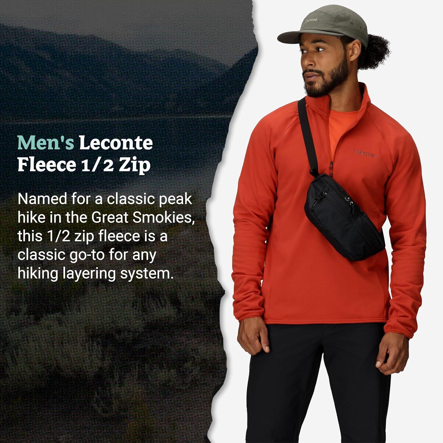 imageMARMOT Mens Leconte Fleece 12 Zip Pullover JacketSumac