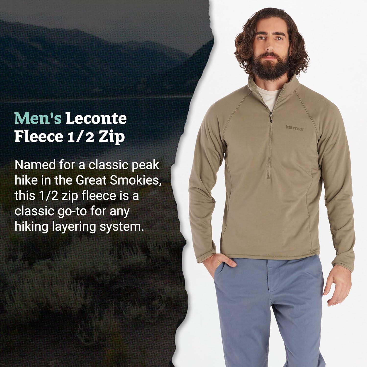 imageMARMOT Mens Leconte Fleece 12 Zip Pullover JacketVetiver