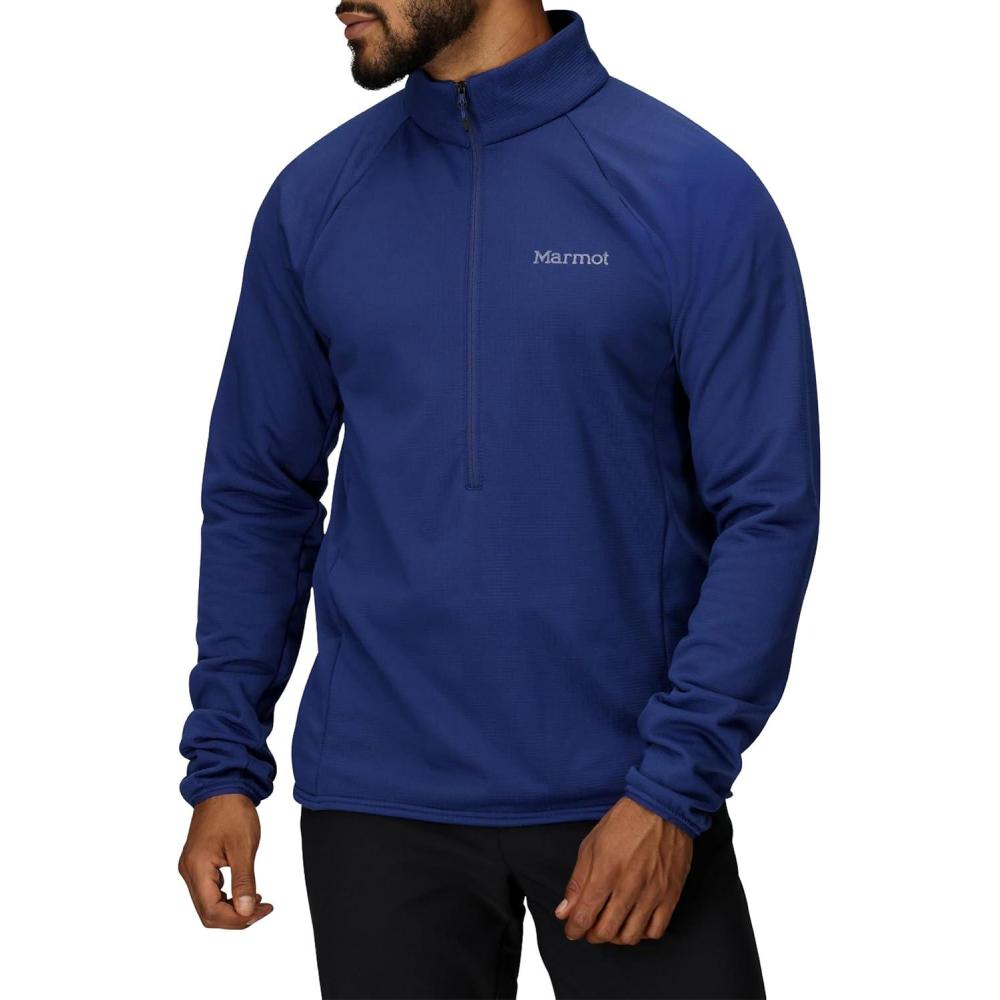 imageMARMOT Mens Leconte Fleece 12 Zip Pullover JacketTwilight Blue