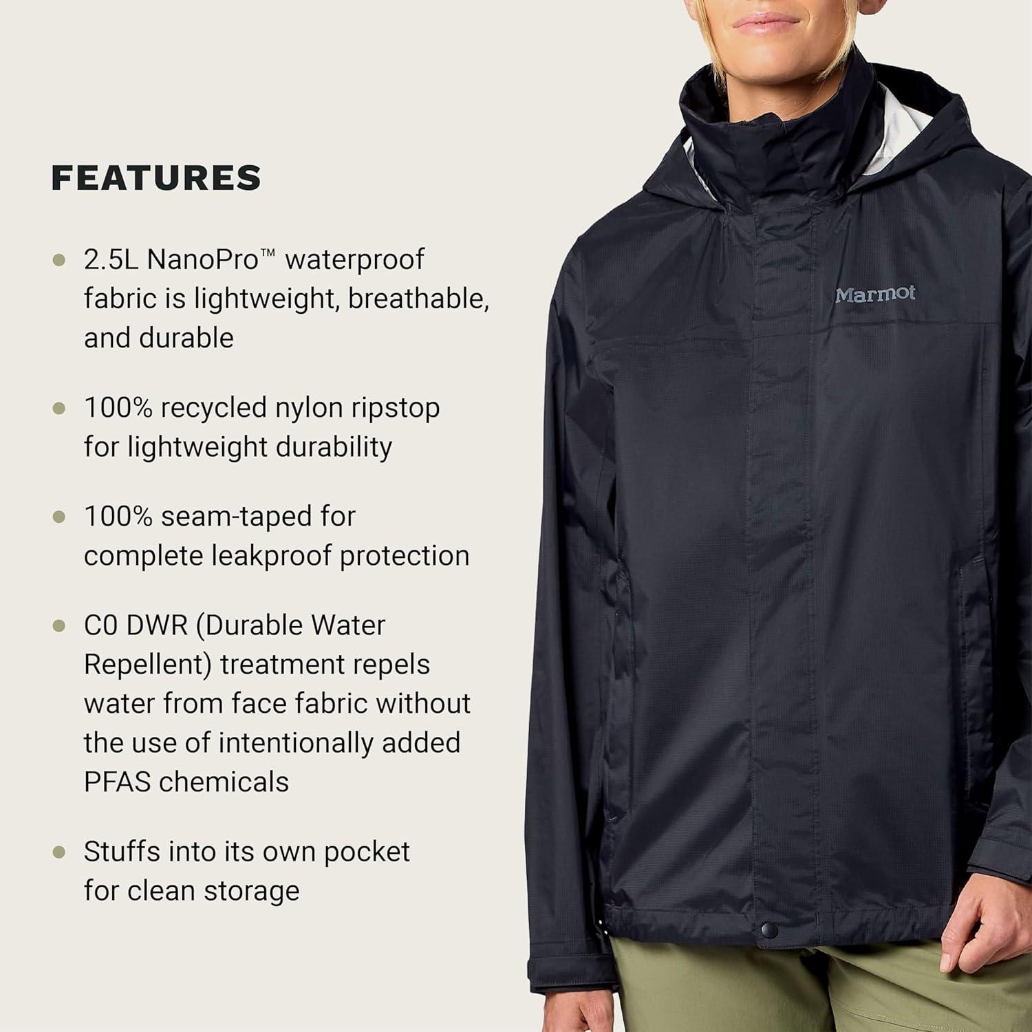 imageMARMOT womens Womens Precip Evo Rain JacketBlack