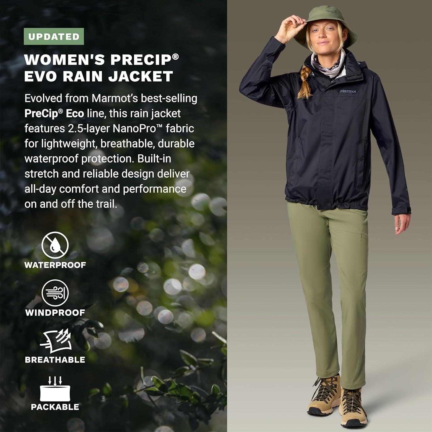 imageMARMOT womens Womens Precip Evo Rain JacketBlack