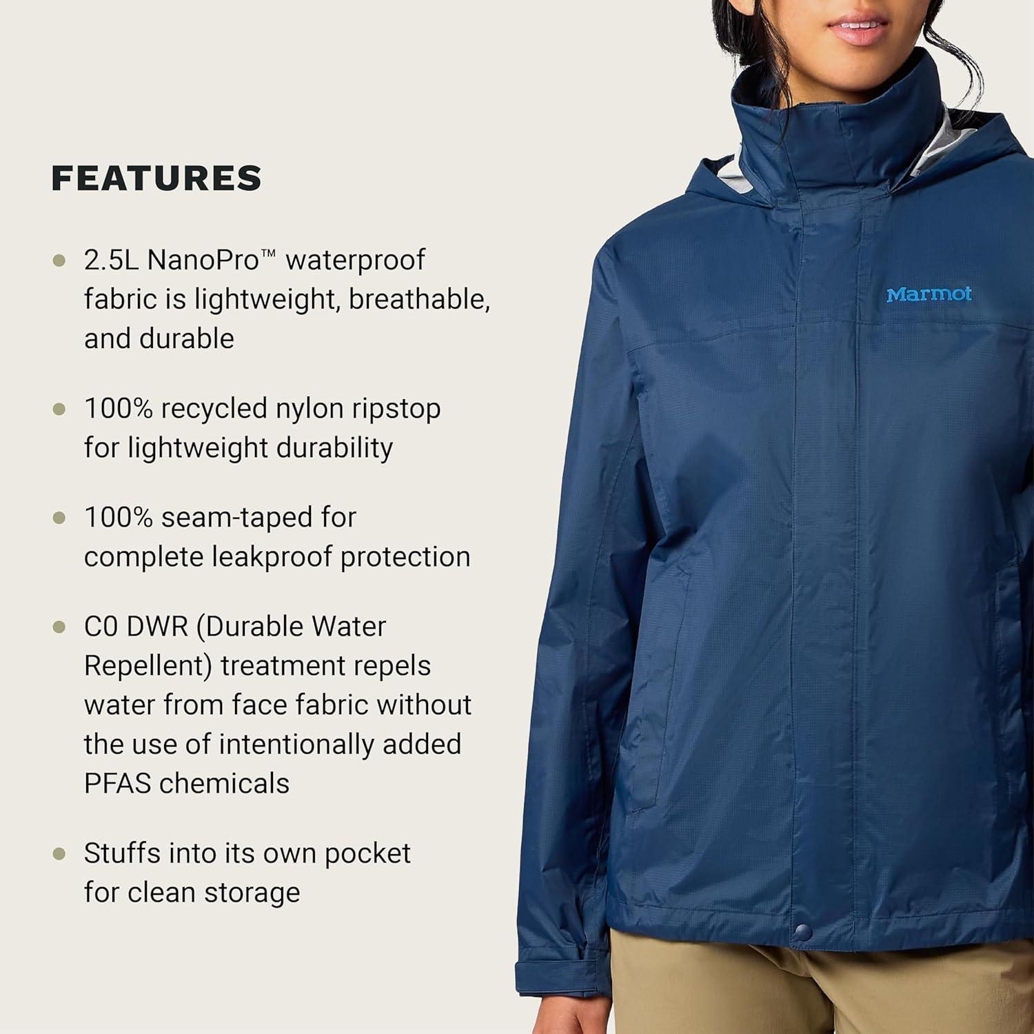 imageMARMOT womens Womens Precip Evo Rain JacketNightfall Navy