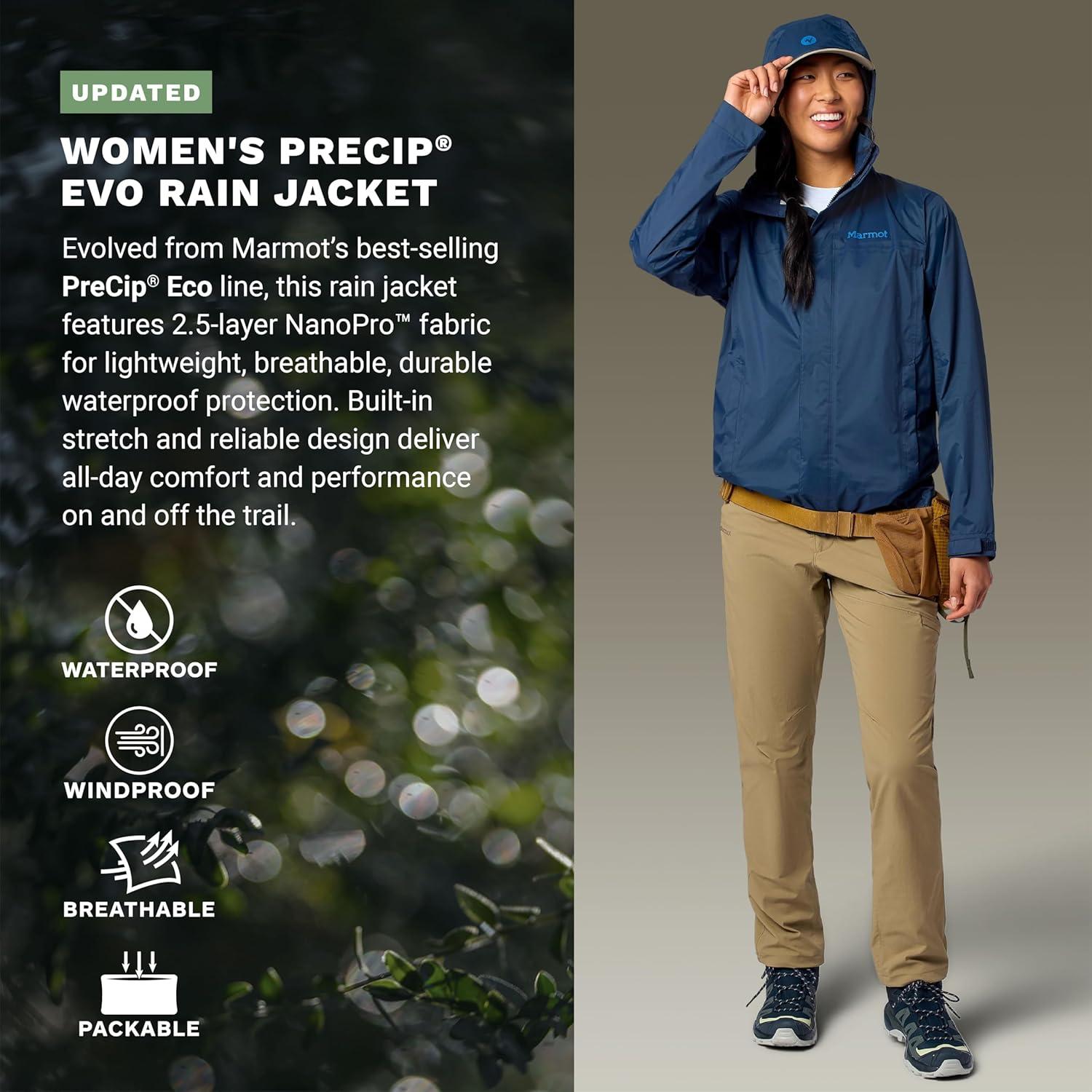 imageMARMOT womens Womens Precip Evo Rain JacketNightfall Navy