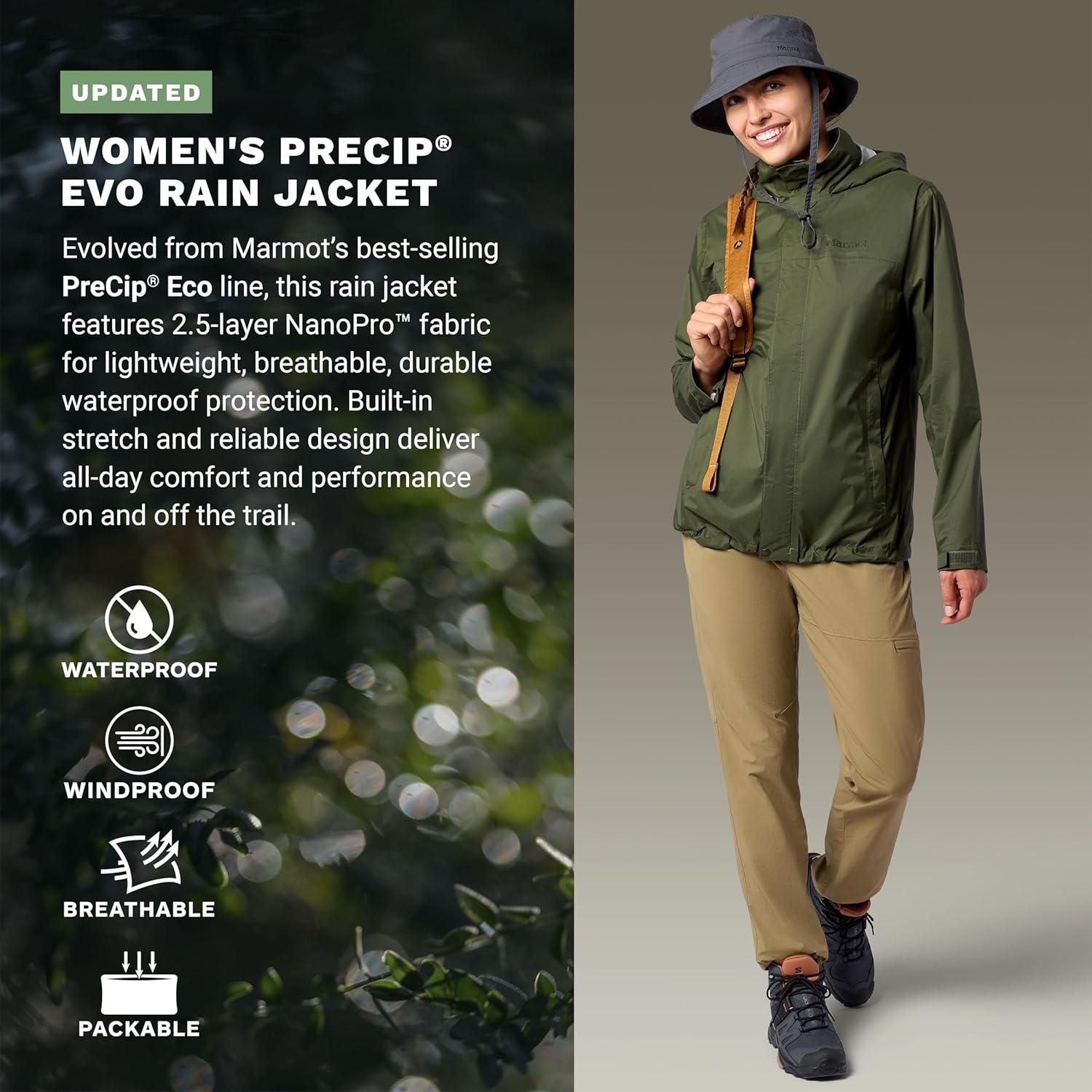 imageMARMOT womens Womens Precip Evo Rain JacketNori