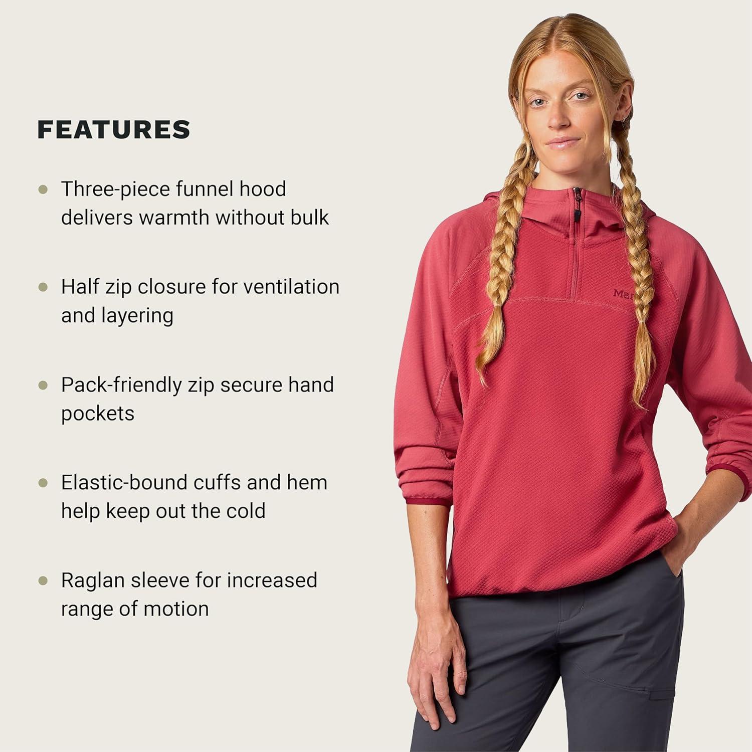 imageMARMOT Womens Rockbound Fleece HoodyDried Rose