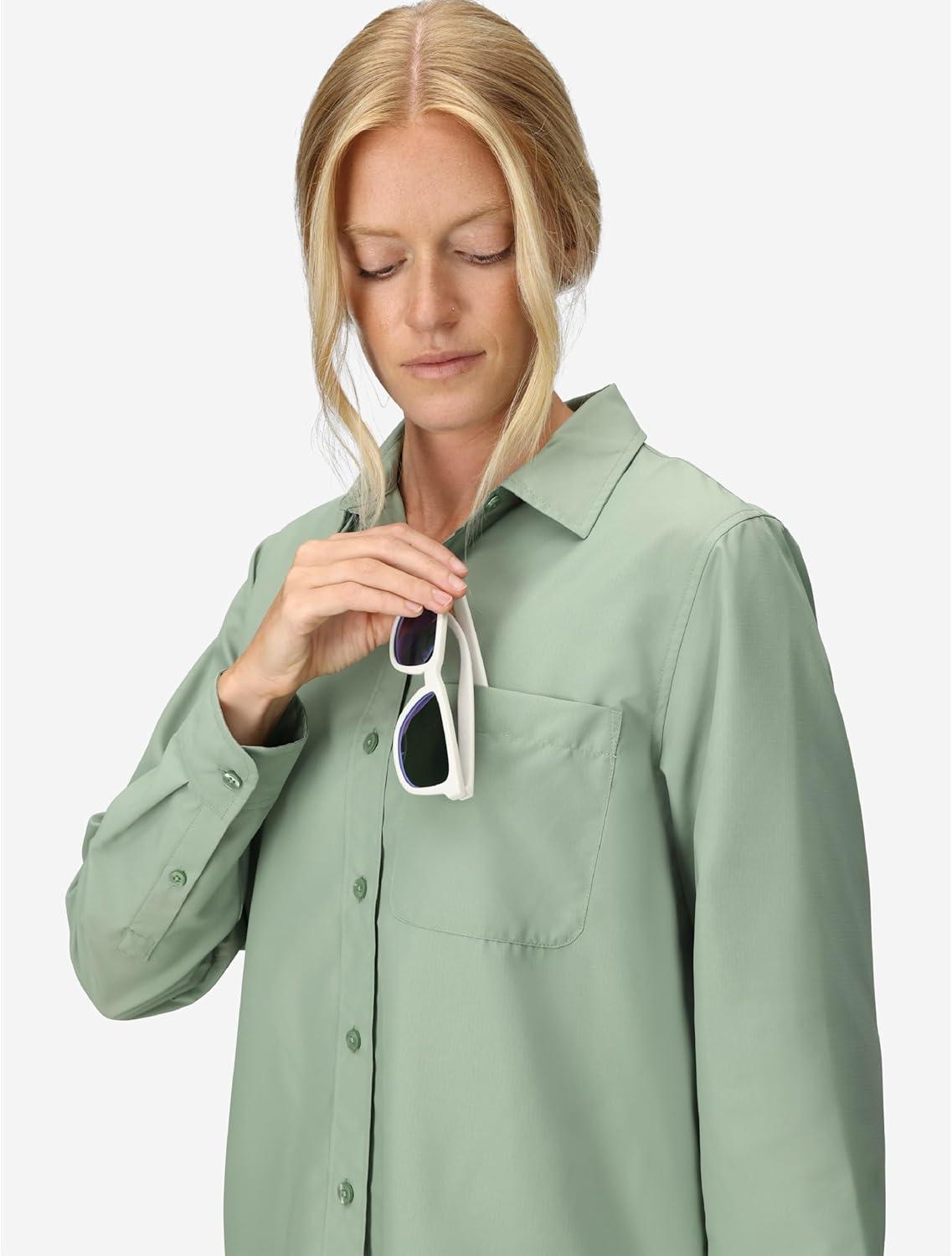 imageMarmot Womens Womens Airexchange UPF 40 Long Sleeve ShirtAgate Green