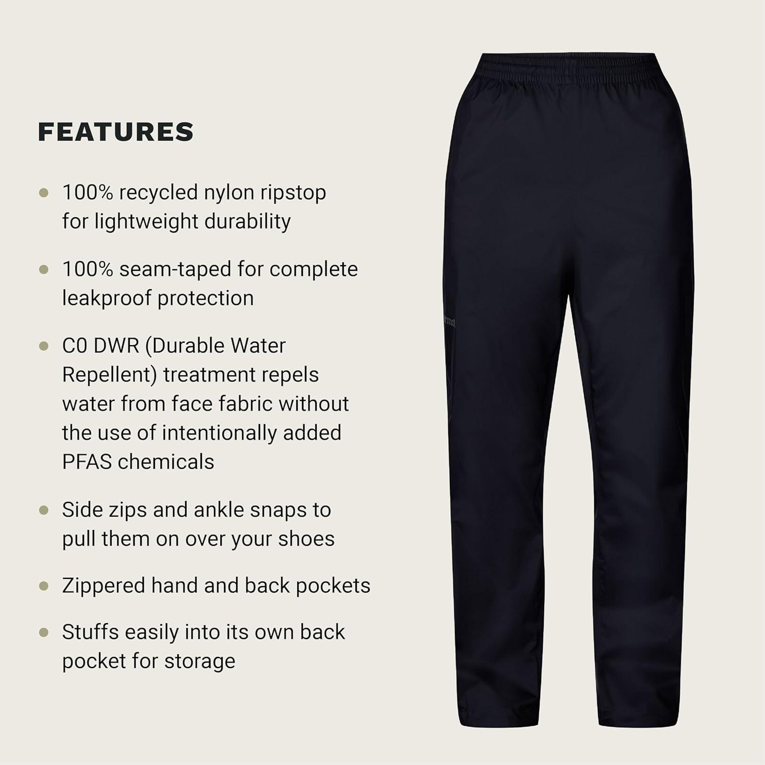 imageMARMOT Womens PreCip Evo Rain Pant Black LargeBlack